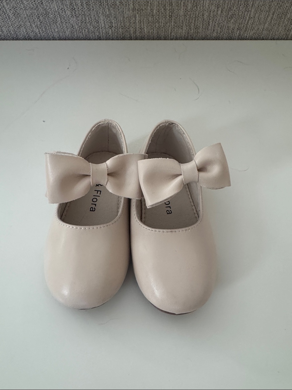 Girls' Bow-Accent Dress Mary Janes in cream